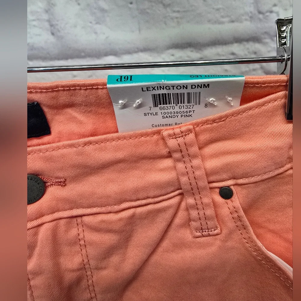 NWT Charter C Women's Petite Lexington Straight-Leg Jeans Coral Sandy Pink 16P - Picture 4 of 6
